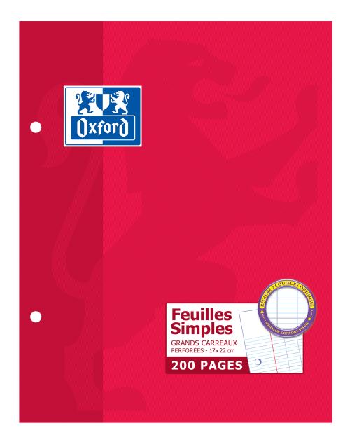 Etui de 100 feuilles Oxford 17 x 21 cm