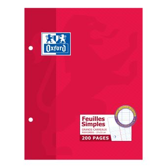 Etui de 100 feuilles simples Oxford Grands carreaux Seyès - 1