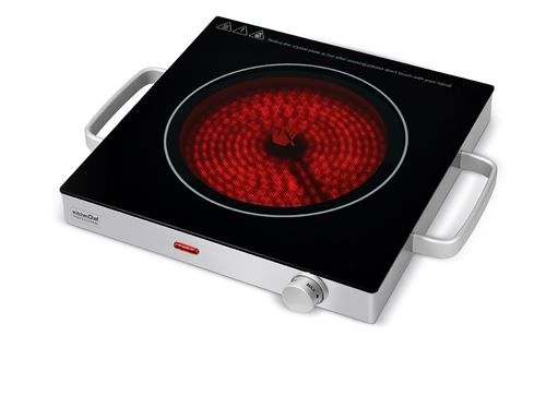 Réchaud Kitchen Chef Plaque vitrocéramique KCP.PV2000 2000 W Noir et Argent
