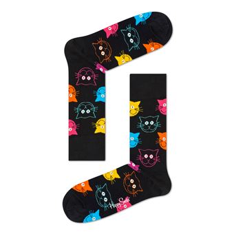 Chaussettes hautes et mi-bas Happy Socks Cat Noir Taille 41-46