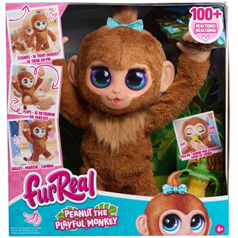 Peluche interactive Furreal Peanut le singe - 1