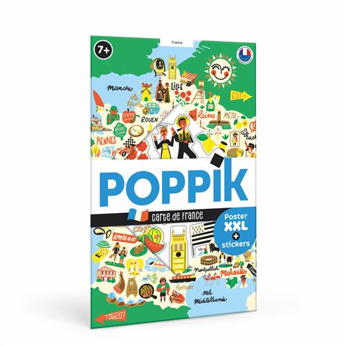 Jeu créatif Poppik Poster Pédagogique France avec 110 stickers