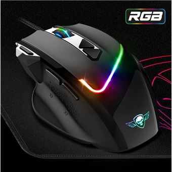 Souris gaming filaire Spirit Of Gamer PRO-M3 RGB Noir et gris + Tapis de souris Noir