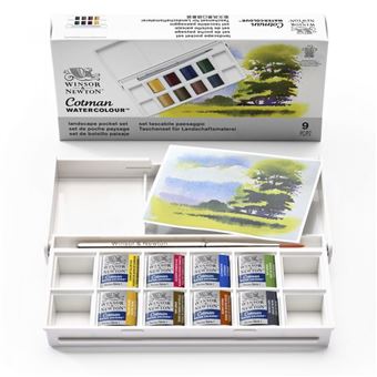 Aquarelle Winsor & Newton Pocket Set Landscape Cotman x 8