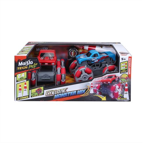 Pack de 2 voitures radio commandées Maisto Monster Truck Cyklone Drift