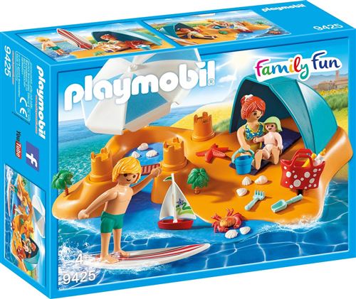 Playmobil Family Fun La Villa de vacances 9425 Famille de vacanciers et tente