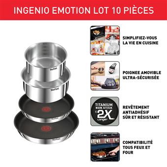 Batterie de cuisine Tefal Ingenio Emotion L8979104 Argent Métal