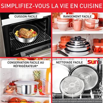 Batterie de cuisine Tefal Ingenio Emotion L8979104 Argent Métal