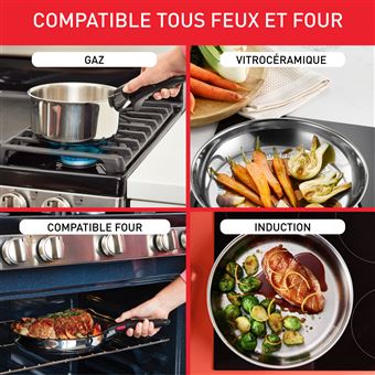 Batterie de cuisine Tefal Ingenio Emotion L8979104 Argent Métal