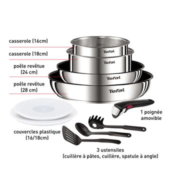 Batterie de cuisine Tefal Ingenio Emotion L8979104 Argent Métal