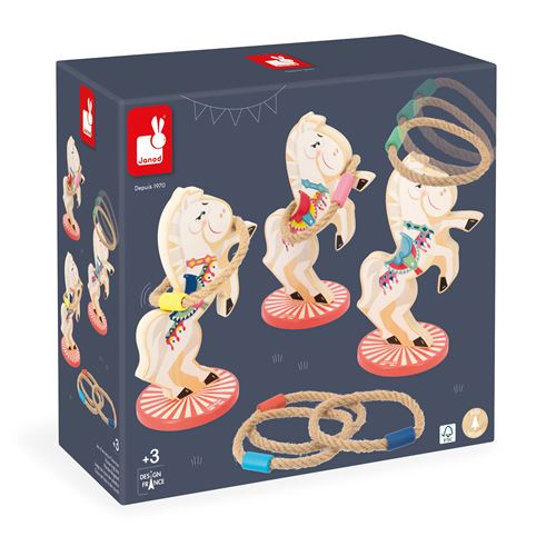 Jeu d'adresse Janod Applepop Jeu de lancer d'anneaux Chevaux