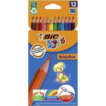 Etui de 12 crayons Bic Kids Evolution - Crayon de couleur - Achat & prix
