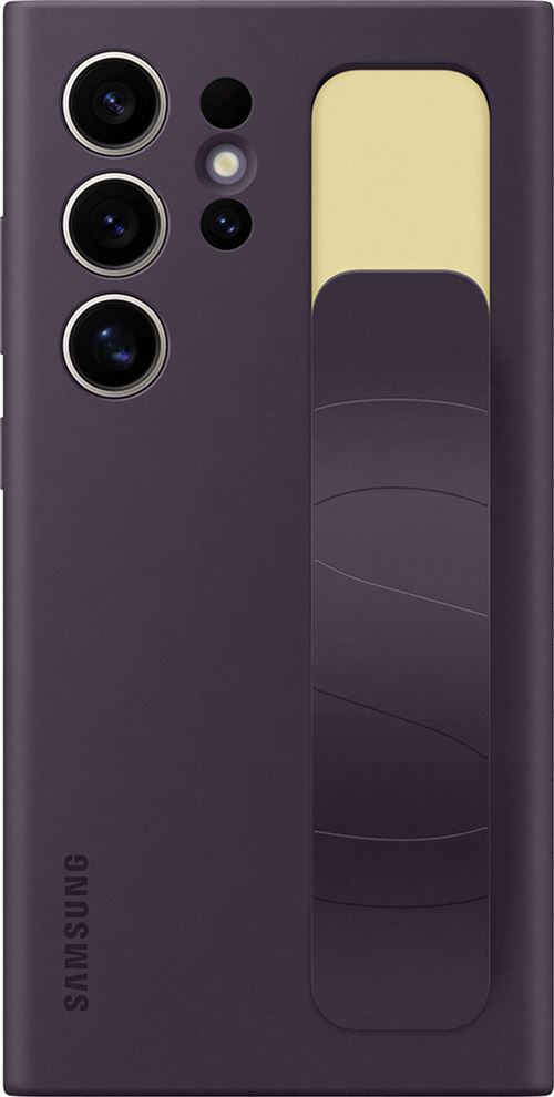 Coque en silicone avec lanière pour Samsung Galaxy S24 Ultra Violet Foncé