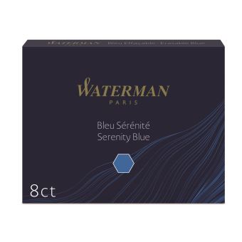 Etui de 8 cartouches d'encre longues WATERMAN bleu sérénité : Chez