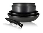 Set 5 pièces poêles et casseroles Menastyl 6020285 avec poignée amovible Noir