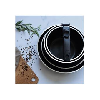 Set 5 pièces poêles et casseroles Menastyl 6020285 avec poignée amovible Noir