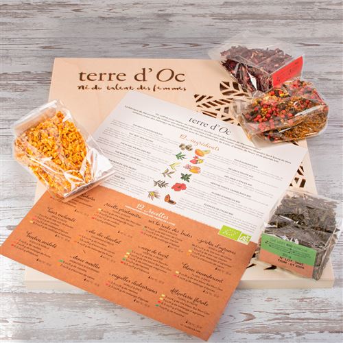 Terre d'Oc Coffret de thés 2 saveurs Rooibos et Menthe