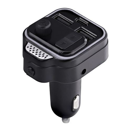 Transmetteur FM Bluetooth T nB avec kit mains libres et charge rapide Noir