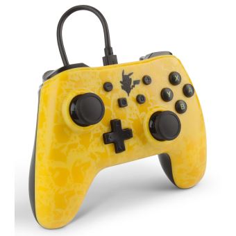 Manette Nintendo Switch filaire PowerA Pikachu Silhouette Jaune