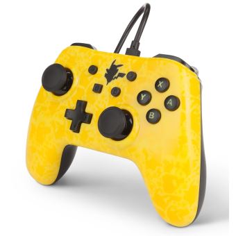 Manette Nintendo Switch filaire PowerA Pikachu Silhouette Jaune