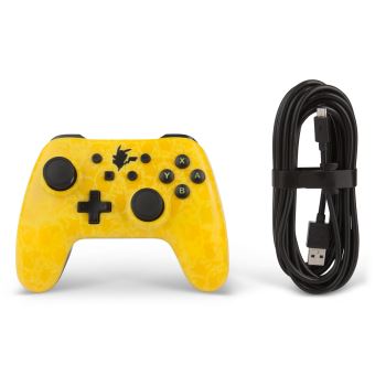 Manette Nintendo Switch filaire PowerA Pikachu Silhouette Jaune