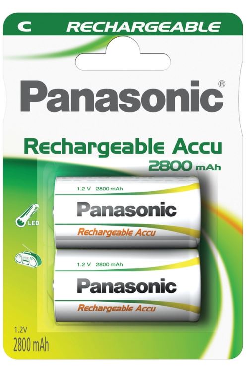 Pack de 2 piles rechargeables Panasonic Ni-MH C LR14 - Piles