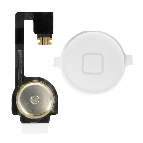 Avizar Bouton Home Complet avec nappe de connexion pour iPhone 4 Blanc