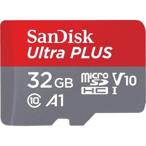 Carte Mémoire SanDisk Ultra Plus MicroSDHC UHS-I 32 Go avec Adaptateur microSD, microSDHC et microSD
