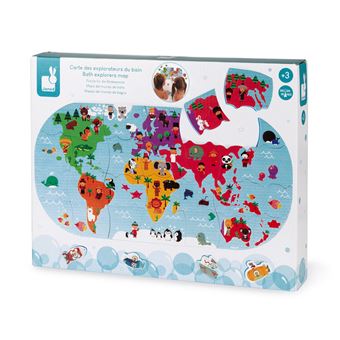 Jouet pour le bain Janod Puzzle carte des explorateurs du bain