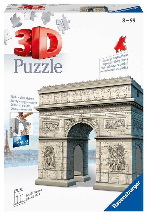 Puzzle 3D Ravensburger Arc De Triomphe 216 pièces État correct - Ravensburger reconditionné disponible sur Fnac