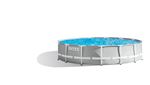 Piscine tubulaire Intex - Ronde - Prism Frame - 4,57 x 1,07 m - Accessoires inclus - Gris