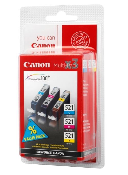 Pack de 3 cartouches d'encre Canon CLI-521 3 CL