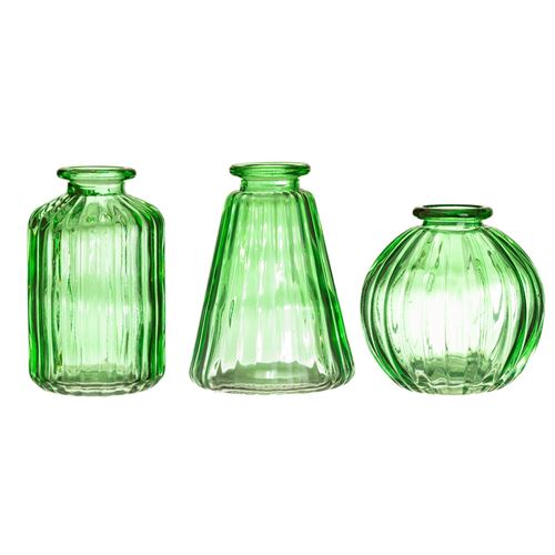 Lot de 3 vases en verre Sass & Belle Vert