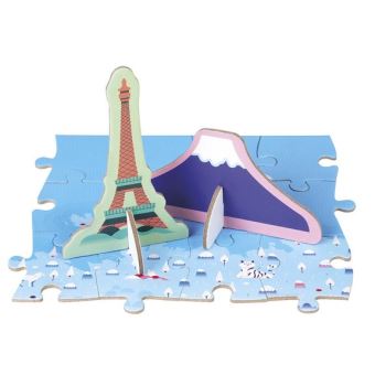 Puzzle éducatif géant Curiosités du Monde 350 pcs