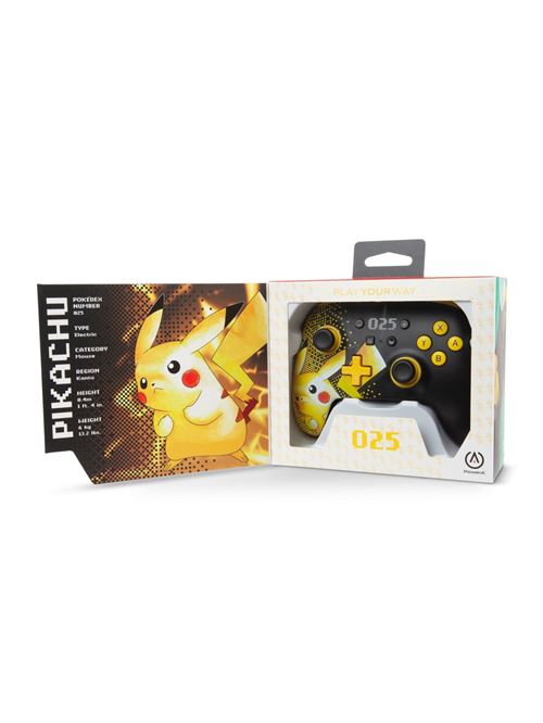 Manette de jeu sans fil PowerA Pokemon Pikachu 025 pour Nintendo Switch  (Noir/Jaune) à prix bas