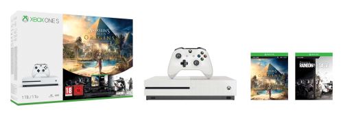 Microsoft Xbox One S - Assassin's Creed Origins Bonus Bundle - console de jeux - 4K - HDR - 1 To HDD - blanc