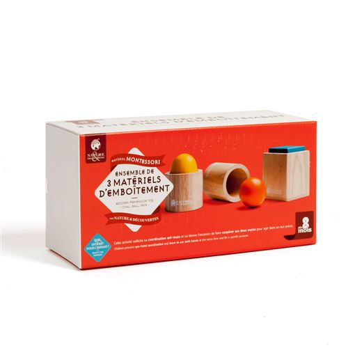 Jeu En Bois Ensemble De 3 Materiels D Emboitement Montessori Encastrement Achat Prix Fnac