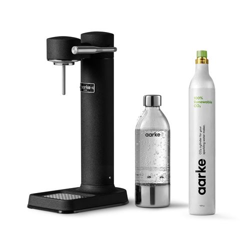 AARKE Machine &agrave; soda et eau gazeuse  Pack Carbonator 3 Noir mat + CO2