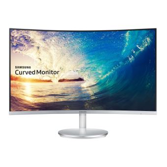 Samsung C27F591FDU - CF591 Series - LED-monitor - gebogen - 27" - 1920 x 1080 Full HD (1080p) - VA - 250 cd/m² - 4 ms - HDMI, VGA, DisplayPort - luidsprekers - wit zilverkleurig - 1