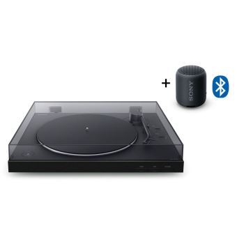 Pack Sony Platine vinyle PS-LX310 Bluetooth + Enceinte sans fil Extra Bass  XB12 Noir