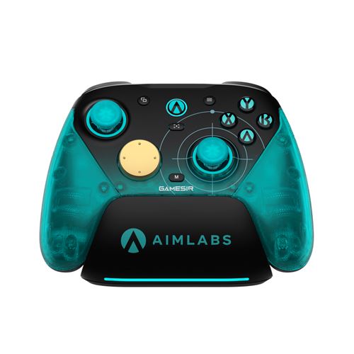 Manette gaming sans fil et filaire Gamesir G7 Pro 8K Noir et Bleu Edition Aimlabs pour PC