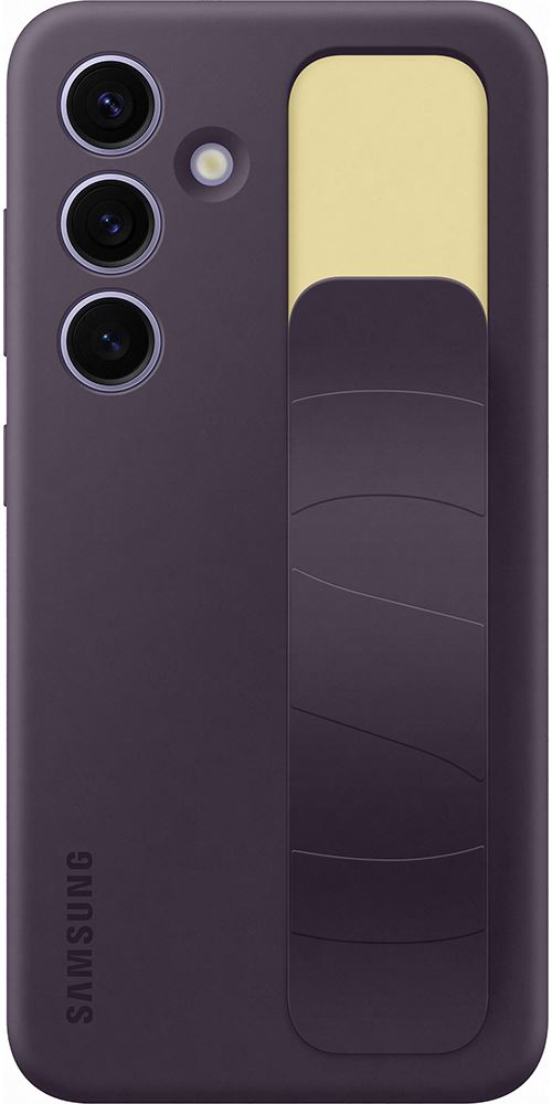 Coque en silicone avec lanière pour Samsung Galaxy S24 Violet Foncé