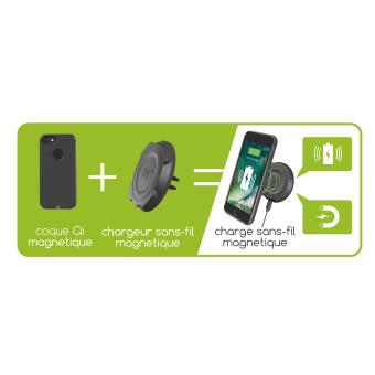 Chargeur induction voiture grille d'aération - Charge sans-fil iPhone SE  (2020) - iPhone SE (2020) - exelium