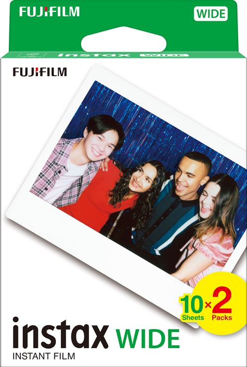 Film Photo Instantané Fujifilm Instax Wide Bipack – Pack de 20 Feuilles, Format Paysage