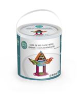 Baril de 100 planchettes en bois naturel Sapin Malin 5 couleurs pastel