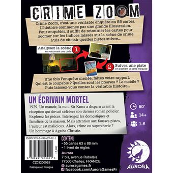 Jeu de stratégie Aurora Crime zoom Un écrivain mortel