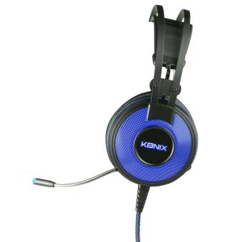 Micro-casque filaire Gaming Konix Mythics PS-U700 Noir et Bleu pour PS4