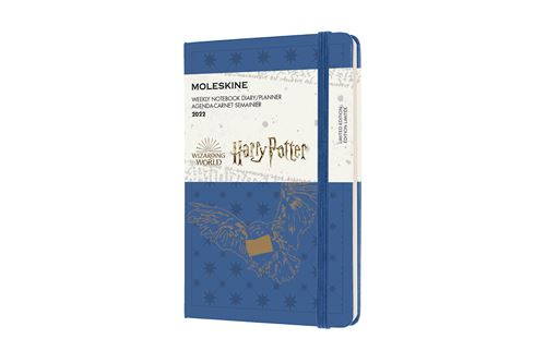 Agenda semainier Moleskine Format de poche Edition limitée Harry Potter 2022 Bleu