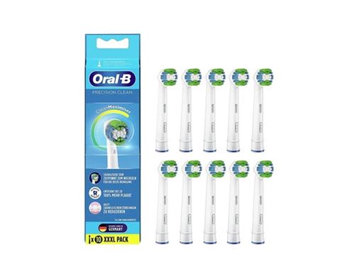 Pack 10 Brossettes Oral B Precision Clean EB20-10 Blanc