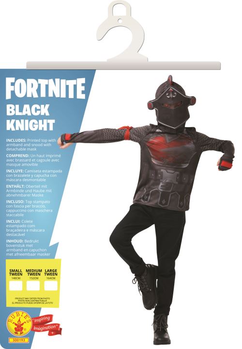 Costume et cagoule Fortnite Ado Black Knight Taille XL 9-10 ANS
